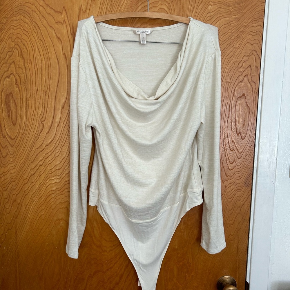 Never Worn! Banana Republic Cowl-Neck Thong Bodysuit, Size XL